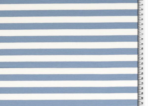 French Terry Streifen Breite ca. 1,3 cm Rauchblau/Weiß